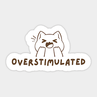 Overstimulated Cat Sticker